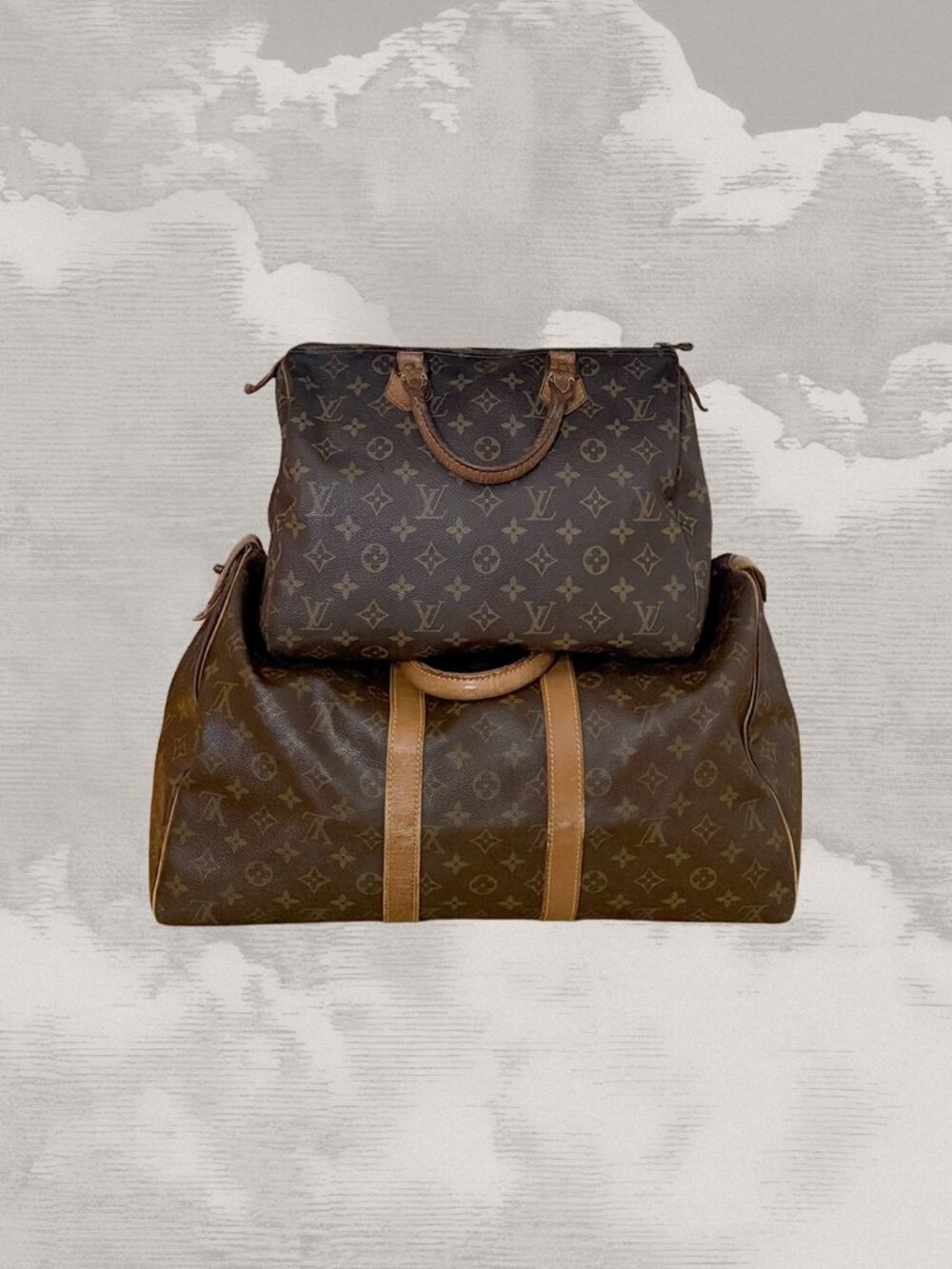 LOUIS VUITTON AS-IS Monogram Lot Set Speedy 30 & Keepall 45 Projects bags duffel